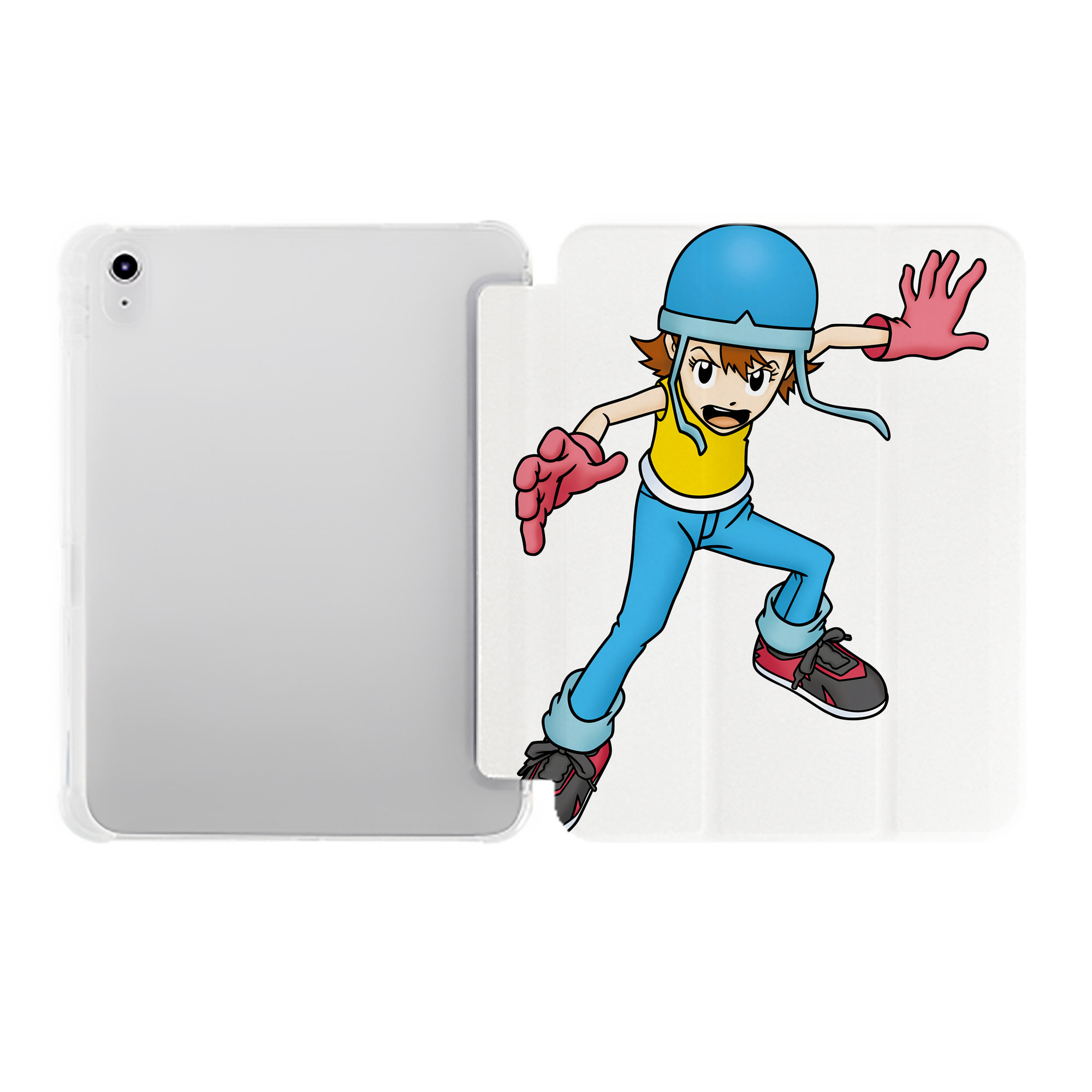 （画像用） Digimon デジタルモンスター/デジモン IPad ケース ペン収納付き 三つ折りスタンド PUレザー×シリコン 対応機種9.5/10.5/10.9インチ